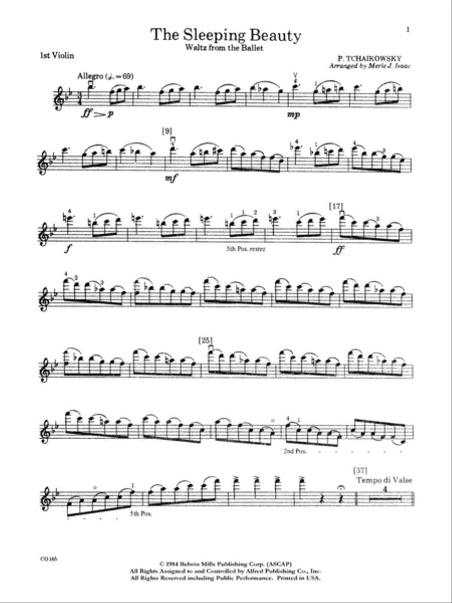 Sleeping Beauty (Waltz from the Ballet): 1st Violin Full Orchestra scores gallery preview page 1