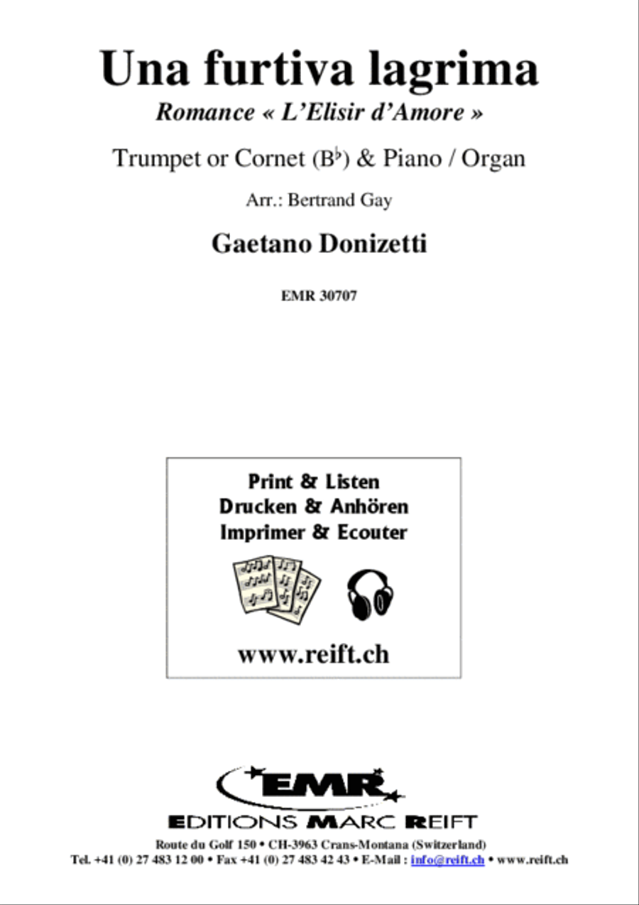 Una furtiva lagrima Una furtiva lagrima Cornet scores gallery preview page 2