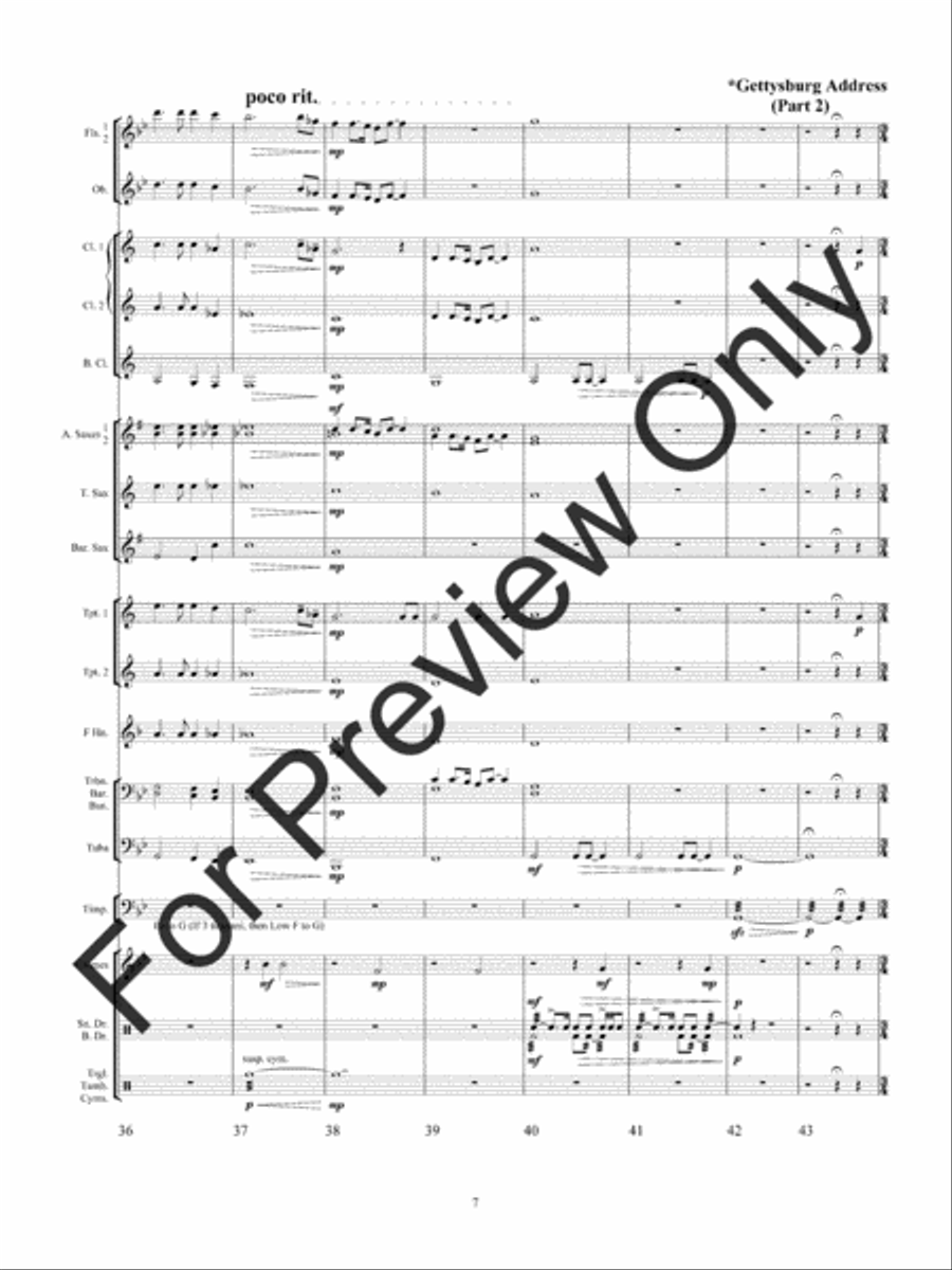 Lincoln At Gettysburg Concert Band scores gallery preview page 10