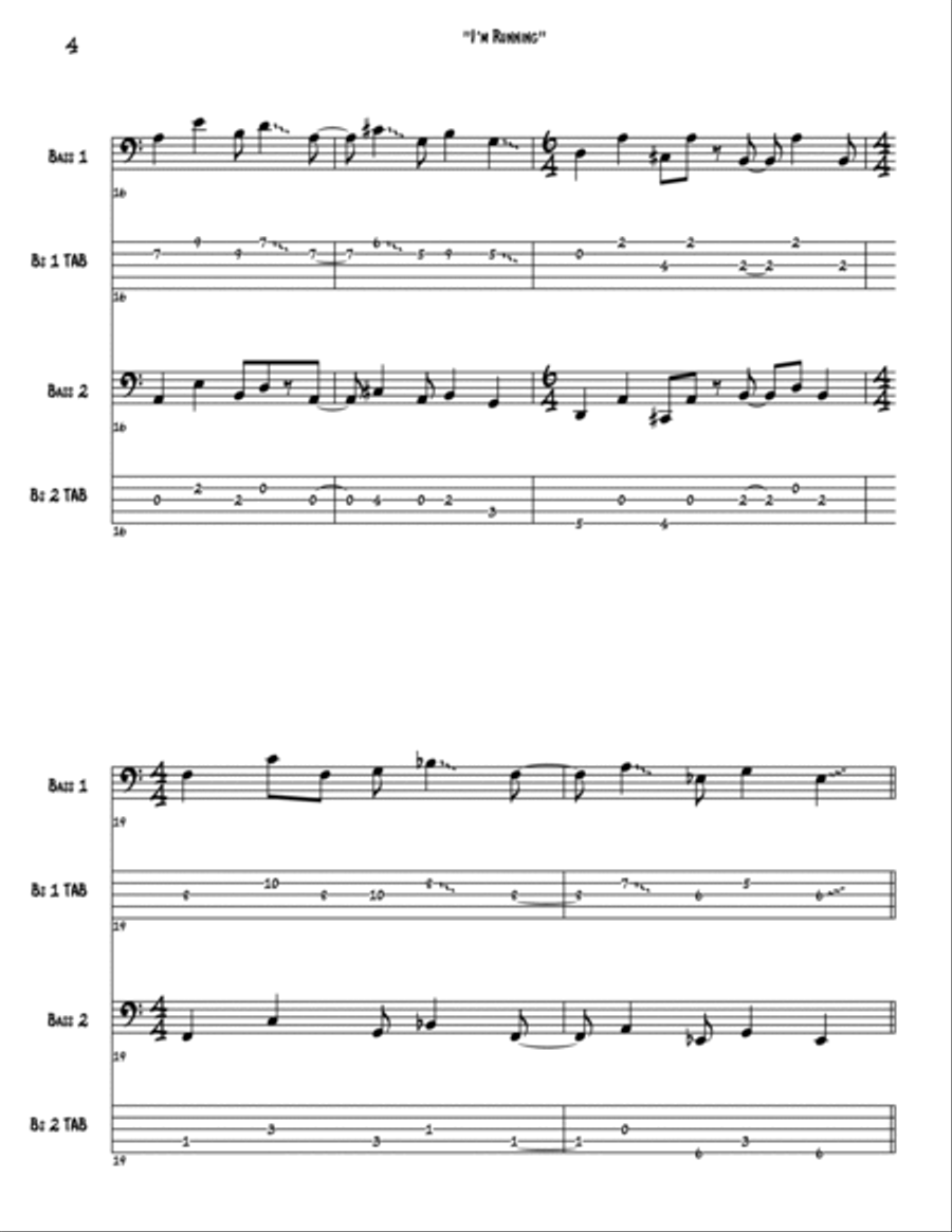 I'm Running Bass Guitar scores gallery preview page 4