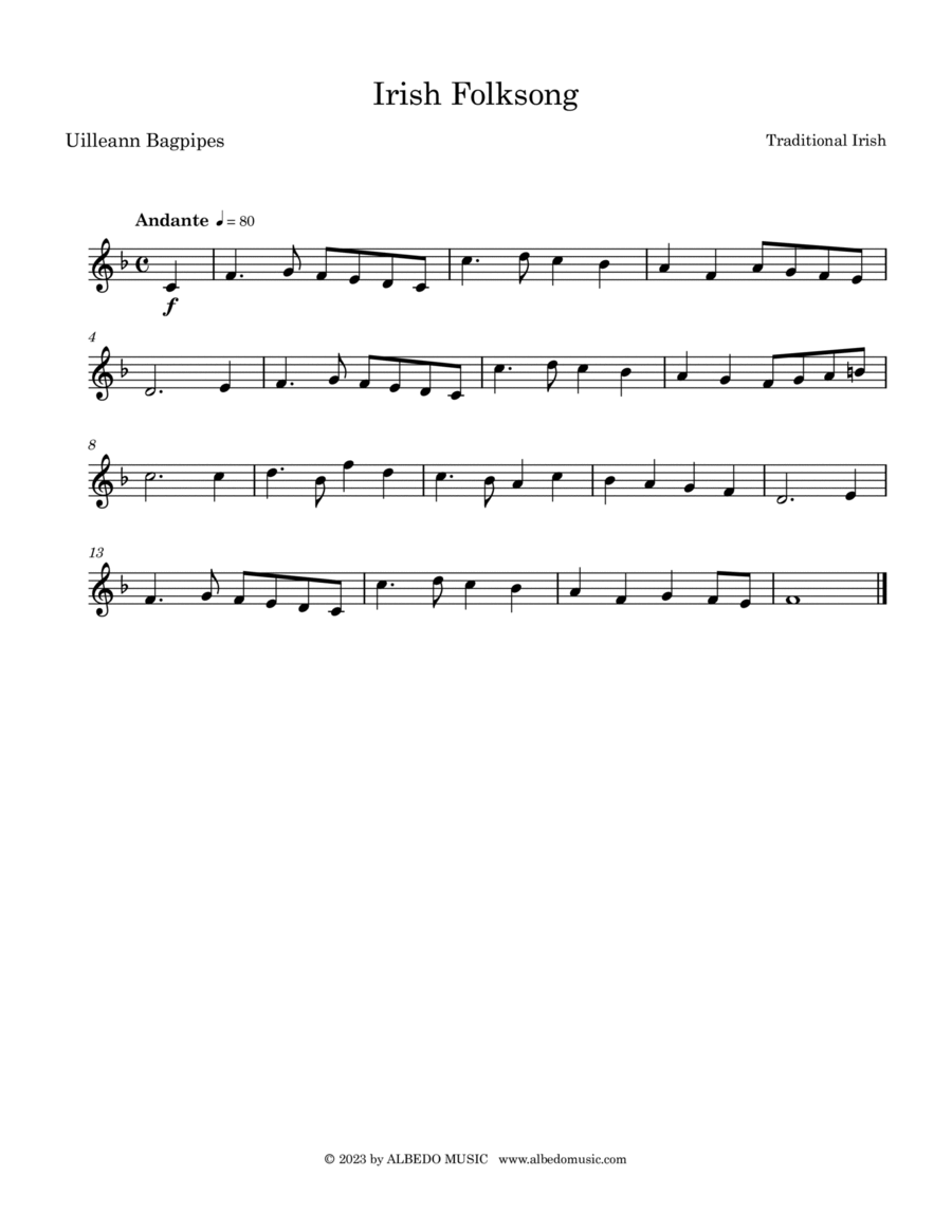 Irish Folksong for Uilleann Bagpipes