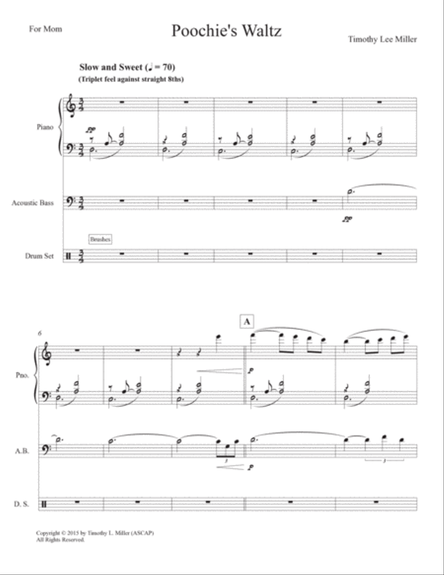 Poochie's Waltz (Trio) Jazz Ensemble scores gallery preview page 3