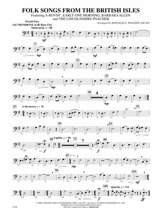 Folk Songs from the British Isles: (wp) 3rd B-flat Trombone B.C.
