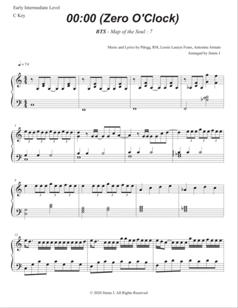 Bts Bts Piano Solo scores gallery preview page 1