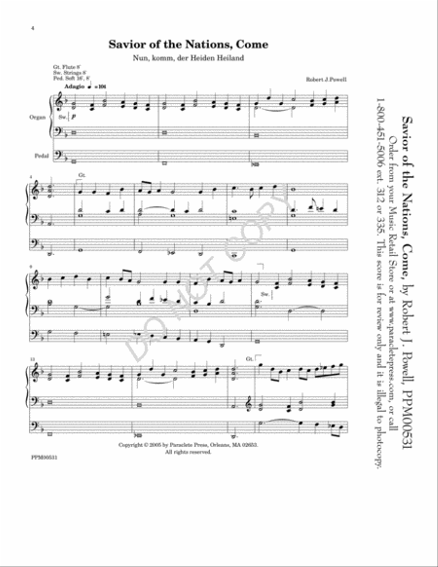 Five Advent Preludes Organ scores gallery preview page 5