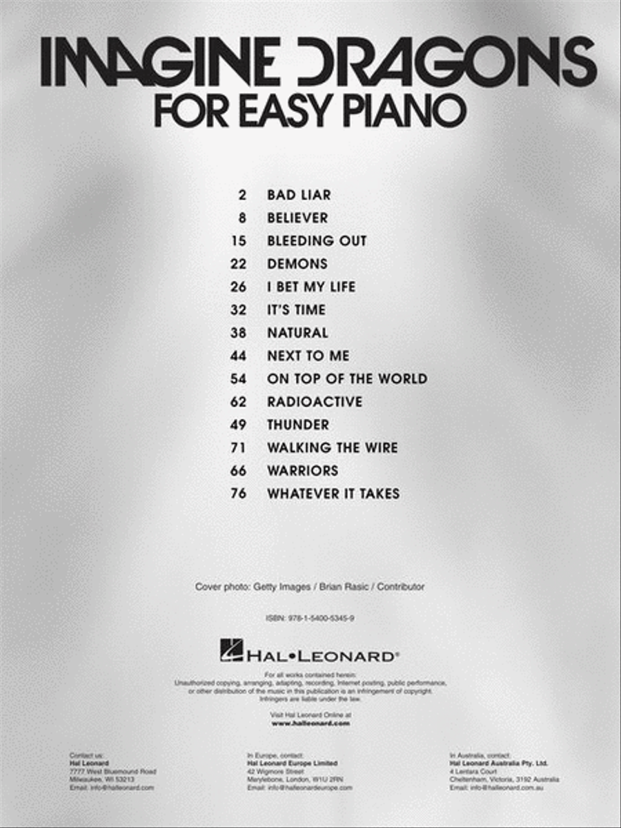 Imagine Dragons for Easy Piano Easy Piano scores gallery preview page 4