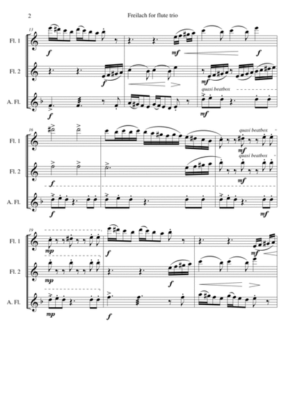Freilach (Fraylach) for flute trio (2 flutes and 1 alto flute) image number null
