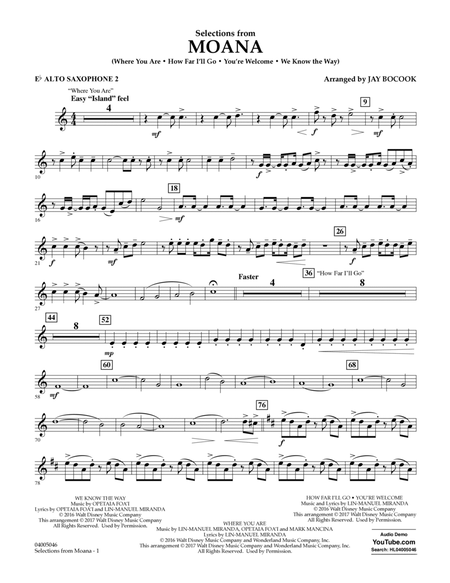 Selections from Moana - Eb Alto Saxophone 2