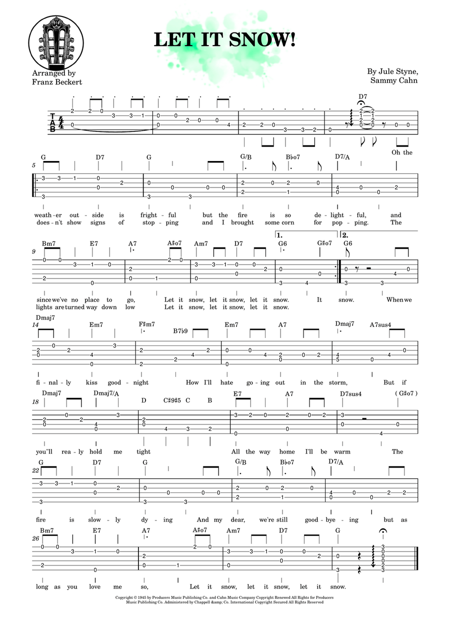 Let It Snow! Let It Snow! Let It Snow! Acoustic Guitar scores gallery preview page 1