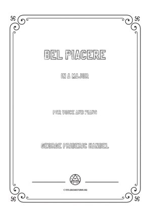 Book cover for Handel-Bel piacere in A Major,for Voice and Piano