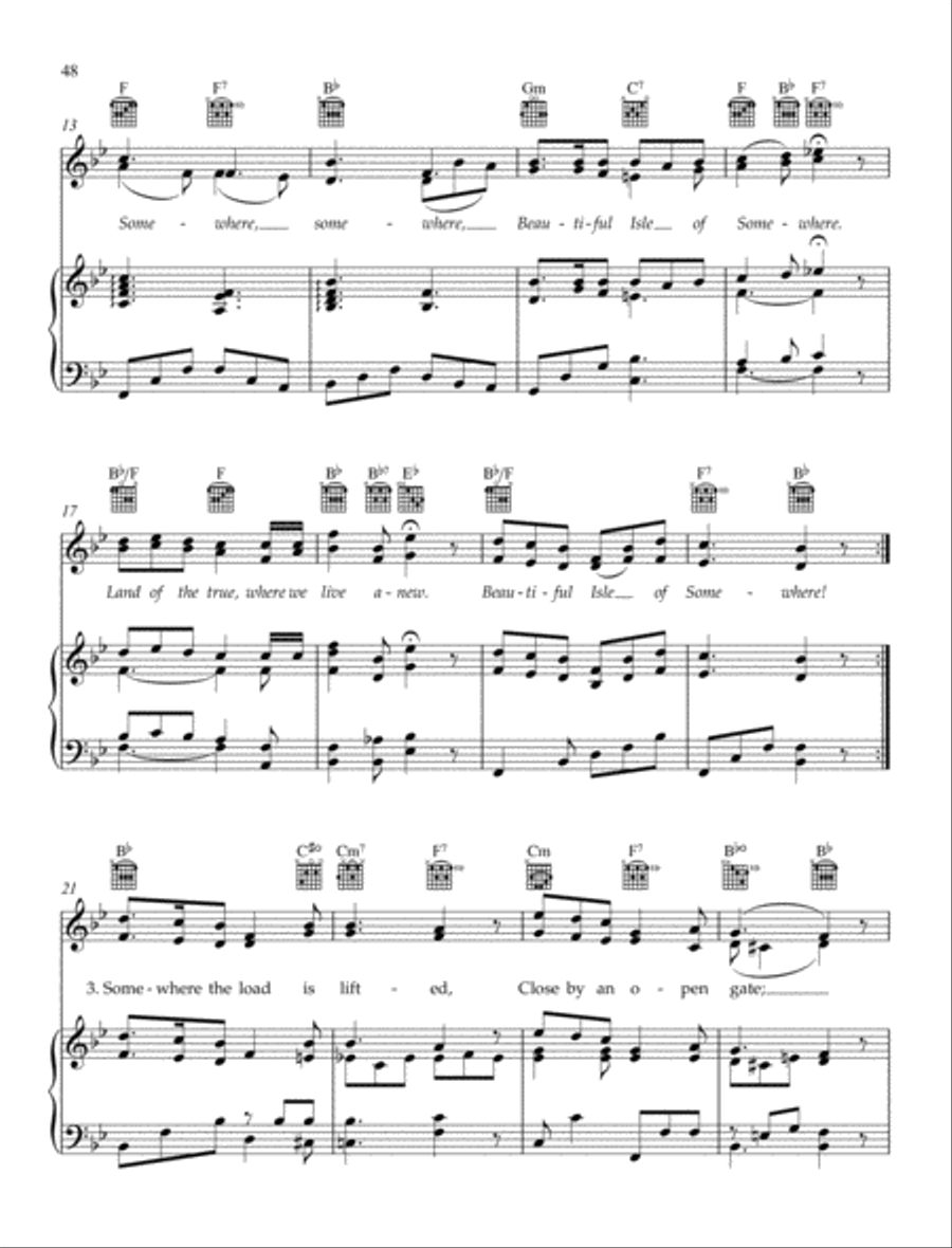 Beautiful Isle of Somewhere Piano, Vocal, Guitar scores gallery preview page 2