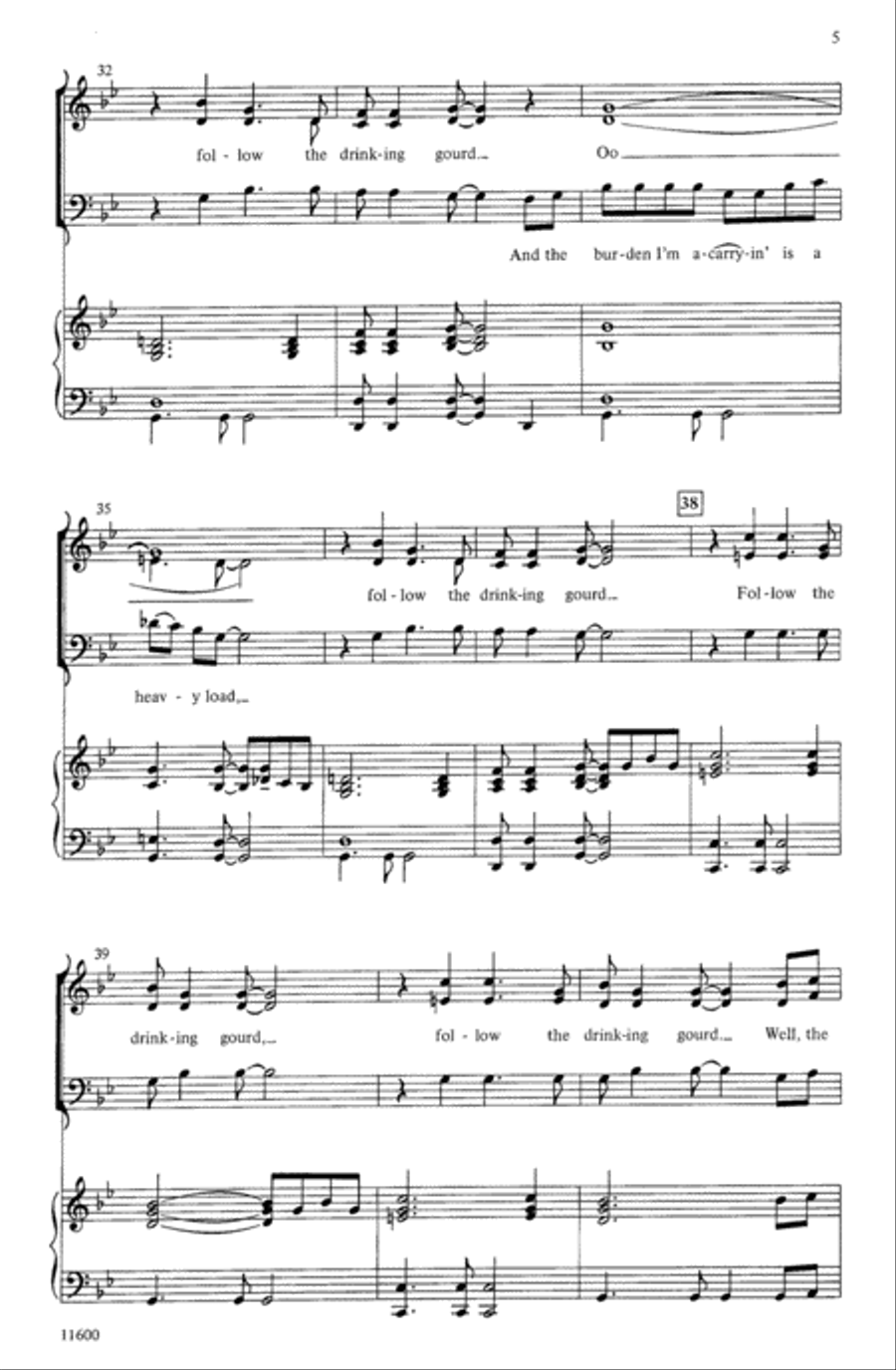 Follow the Drinking Gourd Choir scores gallery preview page 4