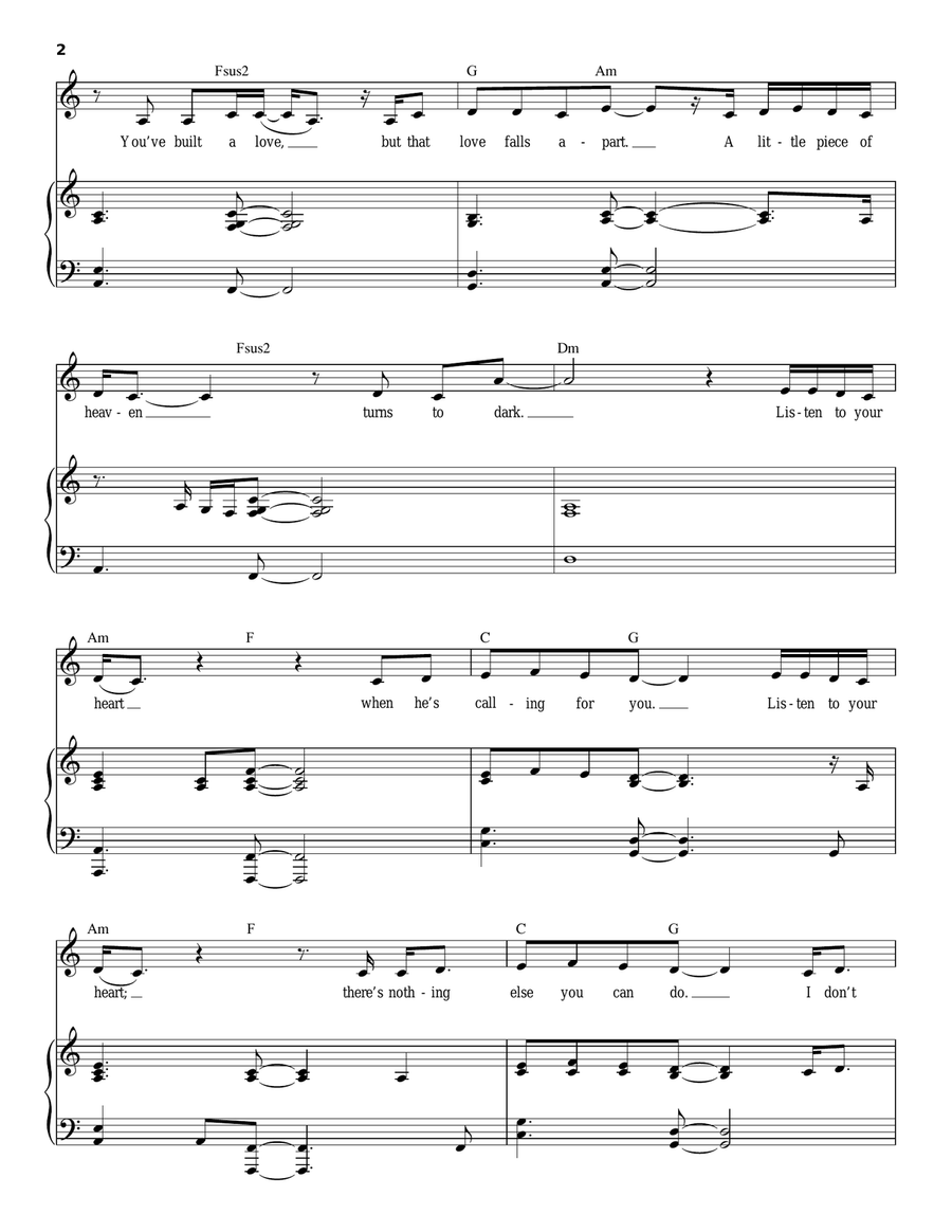Listen To Your Heart Listen To Your Heart Piano, Vocal scores gallery preview page 2