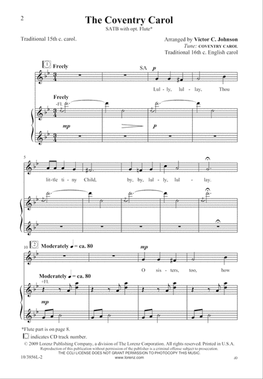 The Coventry Carol The Coventry Carol 4-Part scores gallery preview page 2