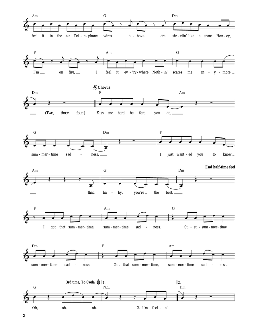 Summertime Sadness Summertime Sadness Acoustic Guitar scores gallery preview page 2