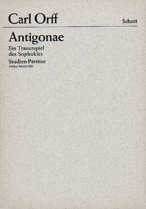 Book cover for Antigonae Study Score
