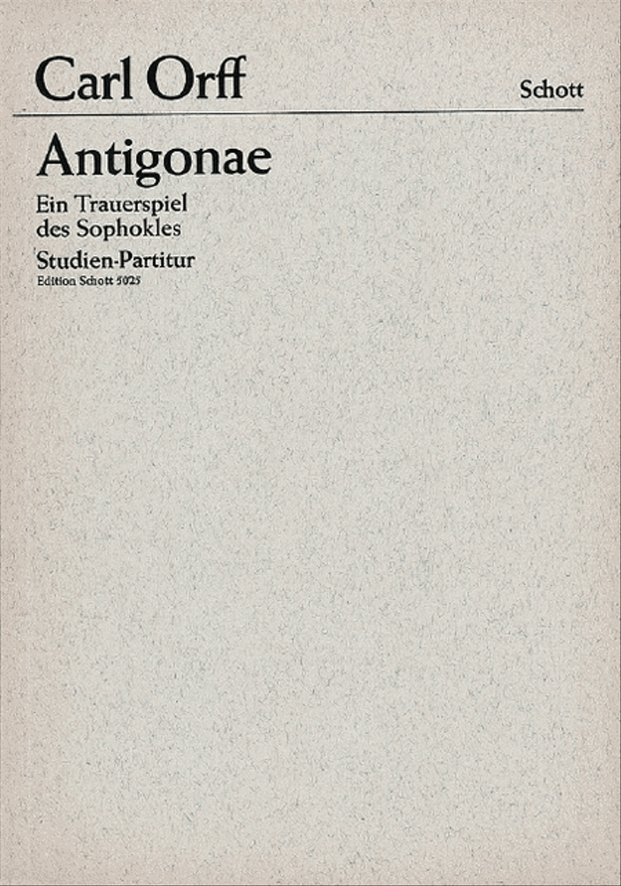 Antigonae Study Score Antigonae Study Score Study Score scores gallery preview page 1