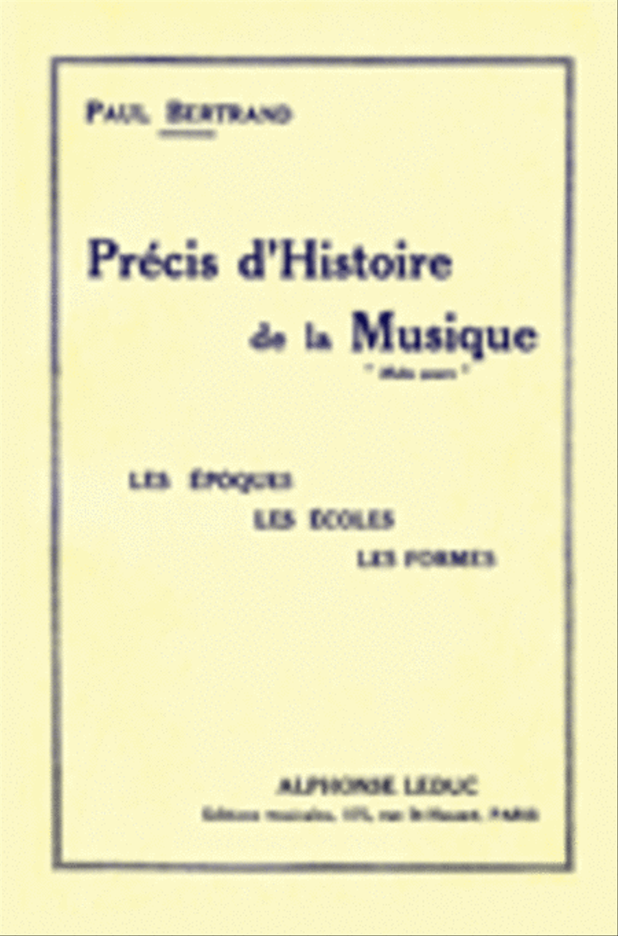 Precis d'Histoire de la Musique