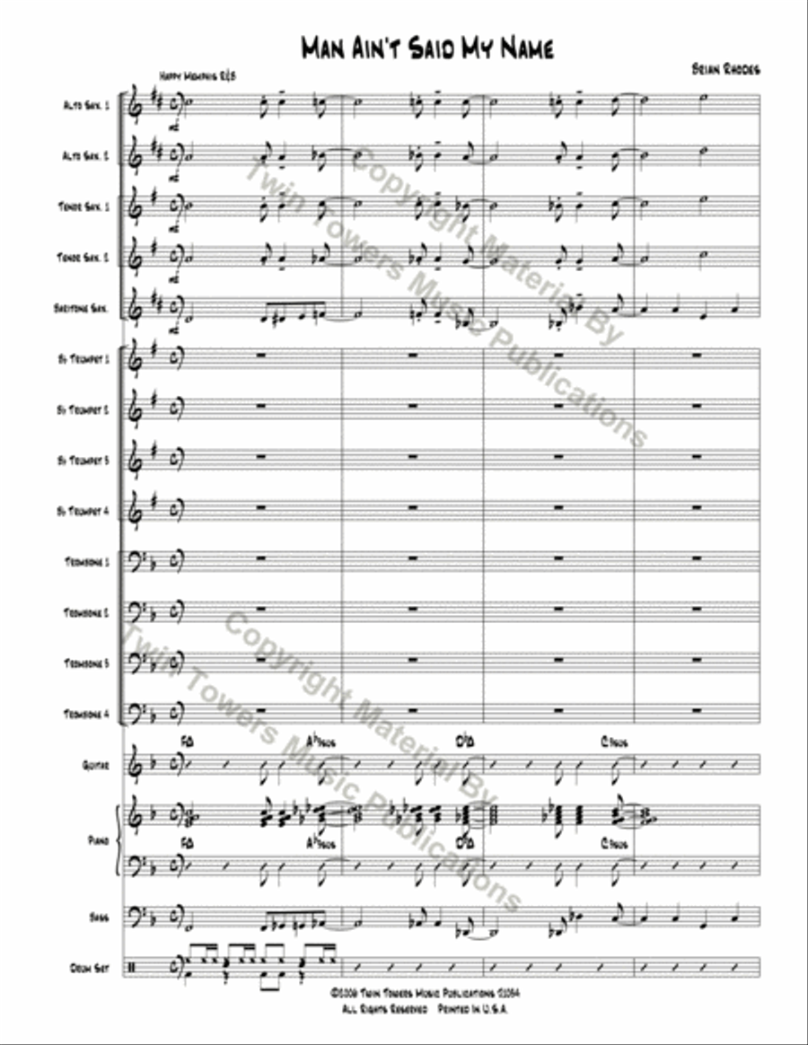 Man Ain't Said My Name Jazz Ensemble scores gallery preview page 3