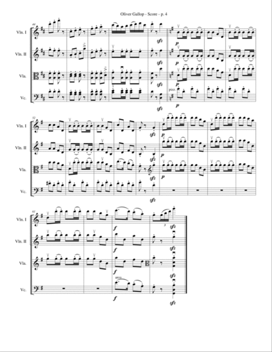 Thomas Wiggins - Oliver Gallop - Black Composers, Classical Quartets String Quartet scores gallery preview page 4