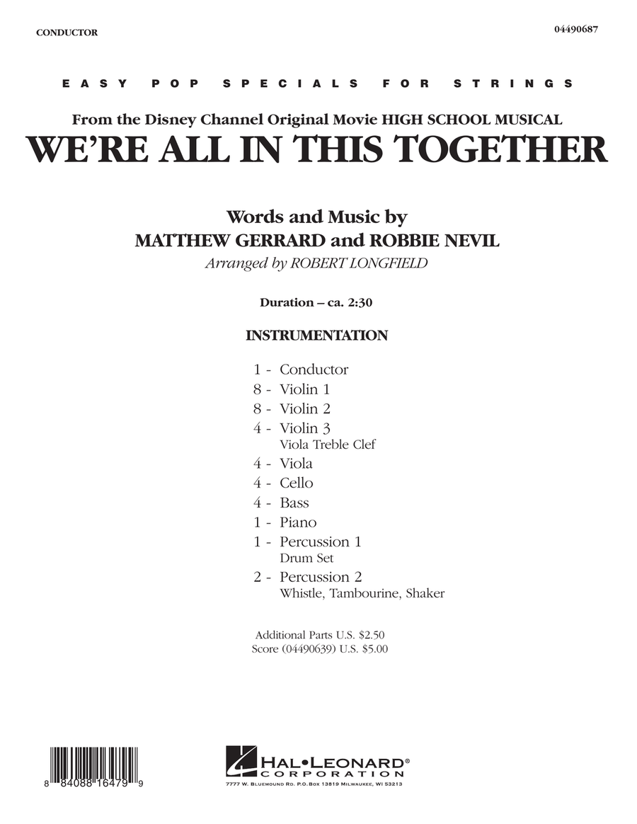 We're All in This Together (from High School Musical) - Full Score Orchestra scores gallery preview page 1