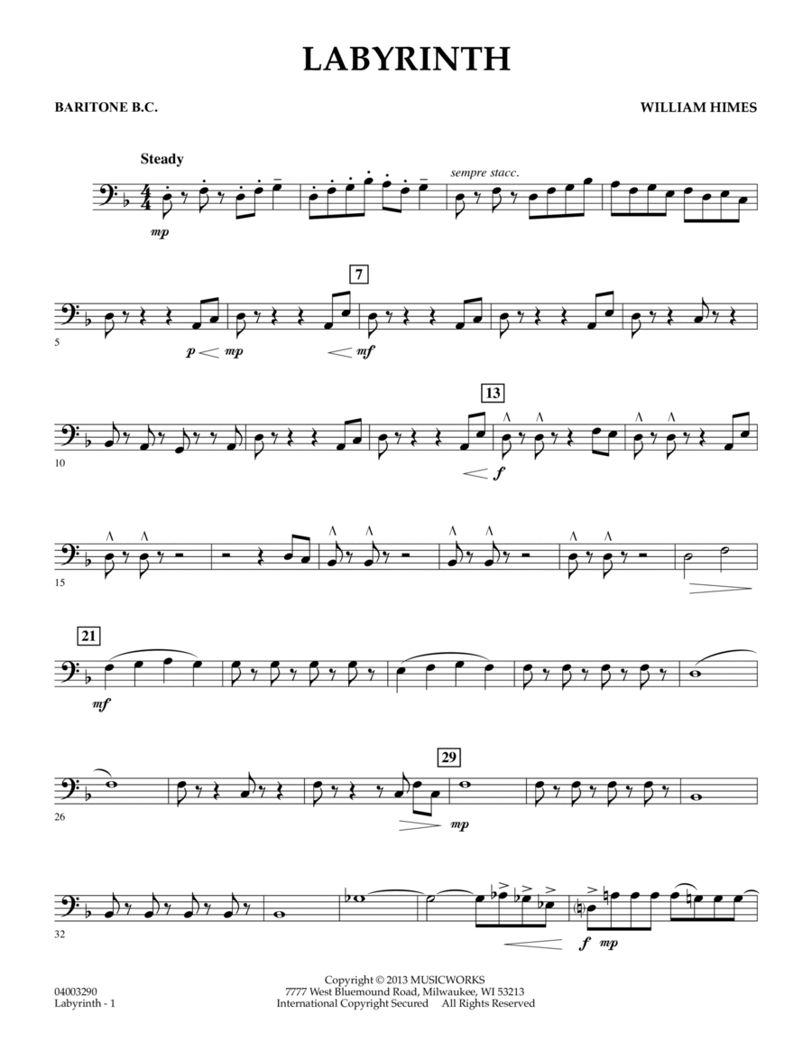 Labyrinth - Baritone B.C. Concert Band scores gallery preview page 1
