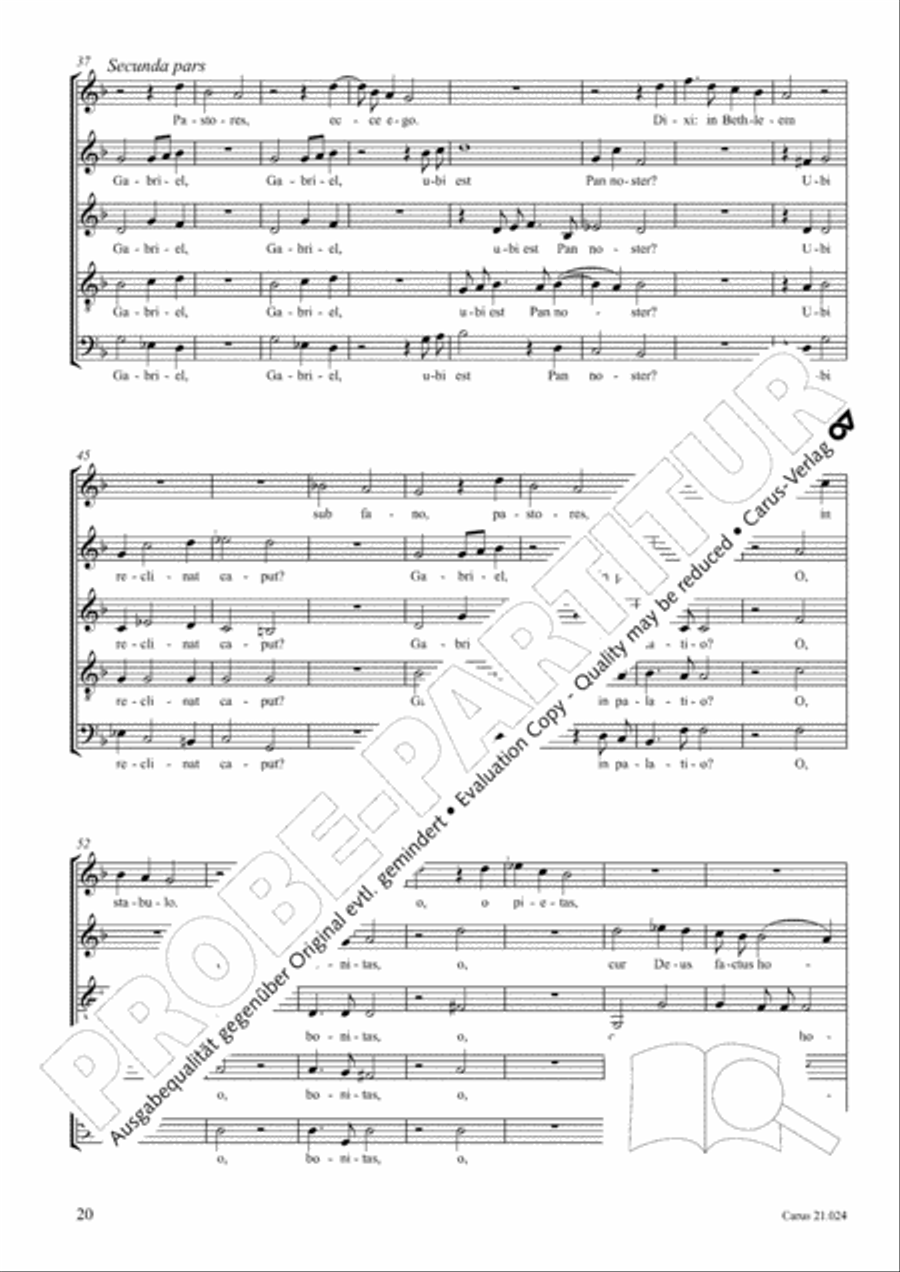 Four Christmas motets (Vier Motetten fur die Weihnachtszeit) Score scores gallery preview page 21