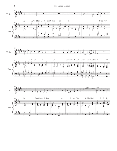 Ave Verum Corpus (Tenor Saxophone - Piano Accompaniment) image number null