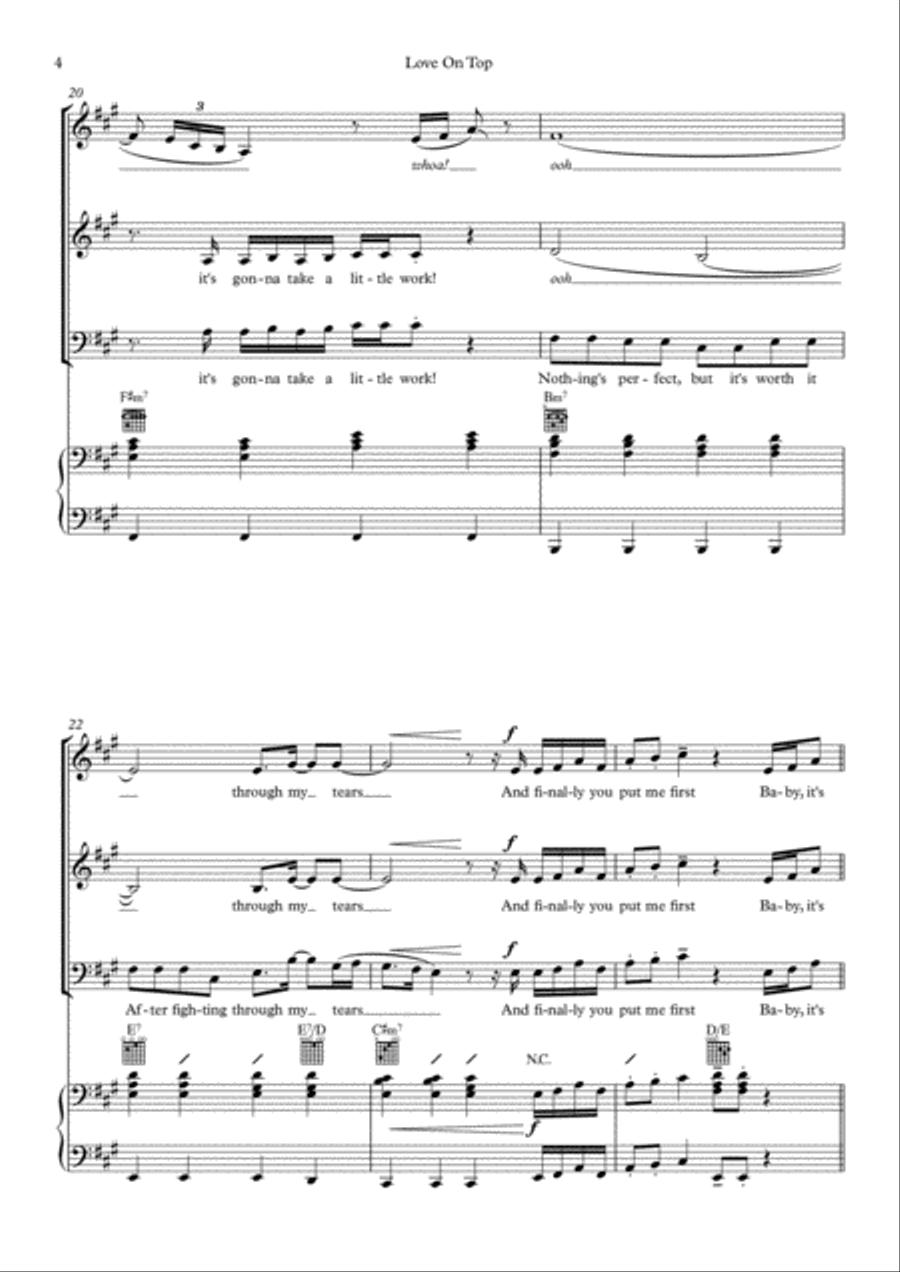 Love On Top 3-Part scores gallery preview page 4
