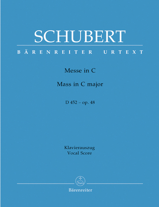 Book cover for Mass in C major, op. 48 D 452