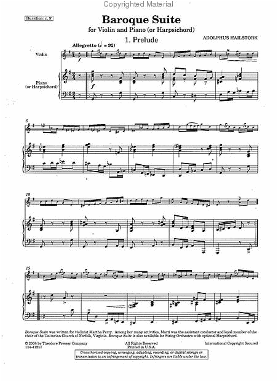 Baroque Suite Chamber Music scores gallery preview page 2