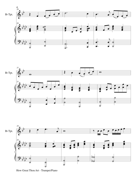 HOW GREAT THOU ART (Bb Trumpet/Piano and Trumpet Part)