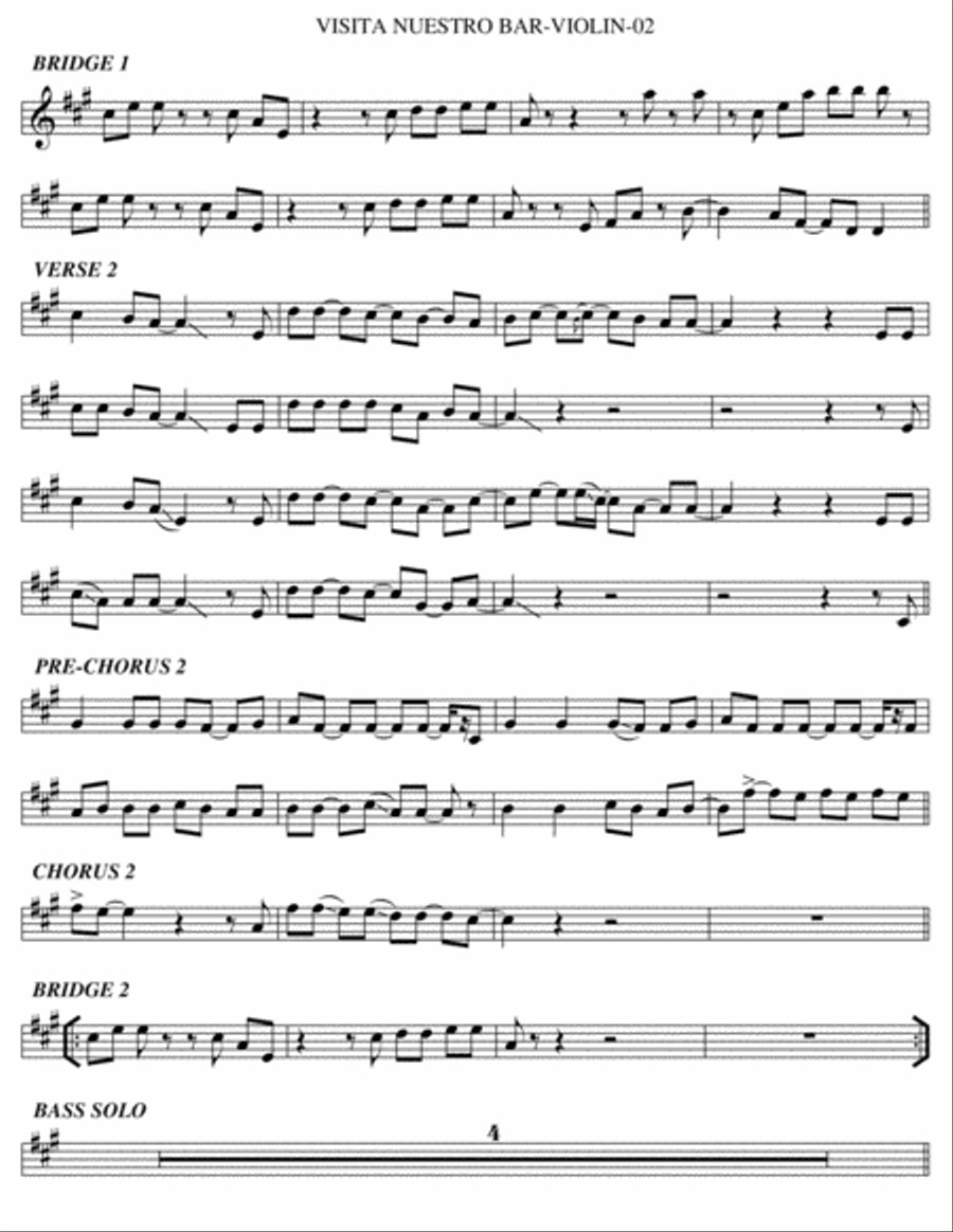 Visite Nuestro Bar Visite Nuestro Bar Violin Solo scores gallery preview page 2