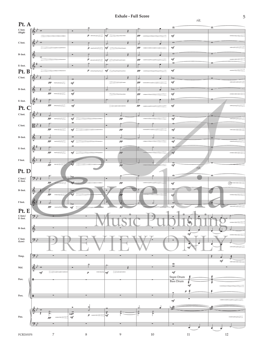 Exhale (Score) Concert Band scores gallery preview page 6