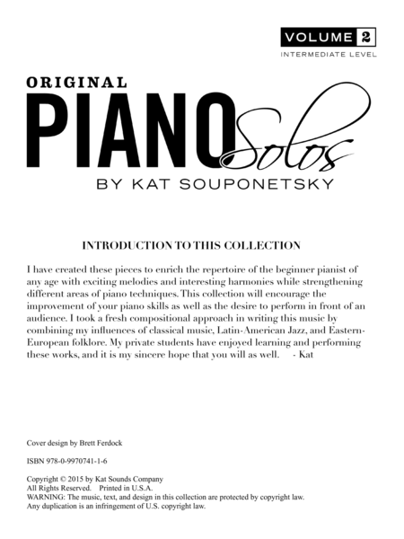 Original Piano Solos, Volume II - Intermediate Level image number null