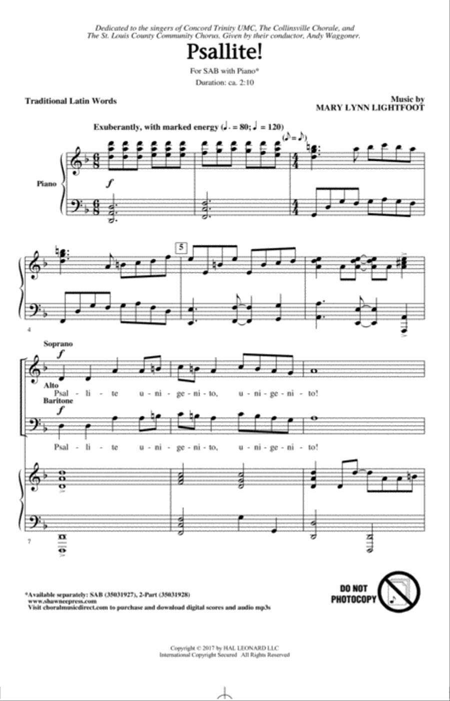 Psallite! Psallite! 3-Part scores gallery preview page 1