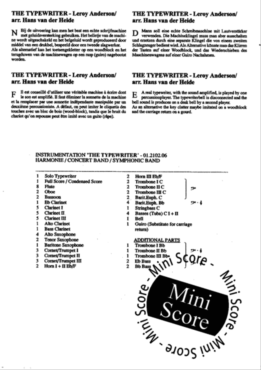 The Typewriter Concert Band scores gallery preview page 4