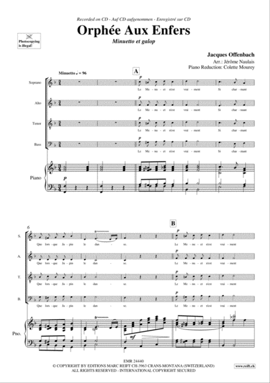 Orphee Aux Enfers 4-Part scores gallery preview page 3