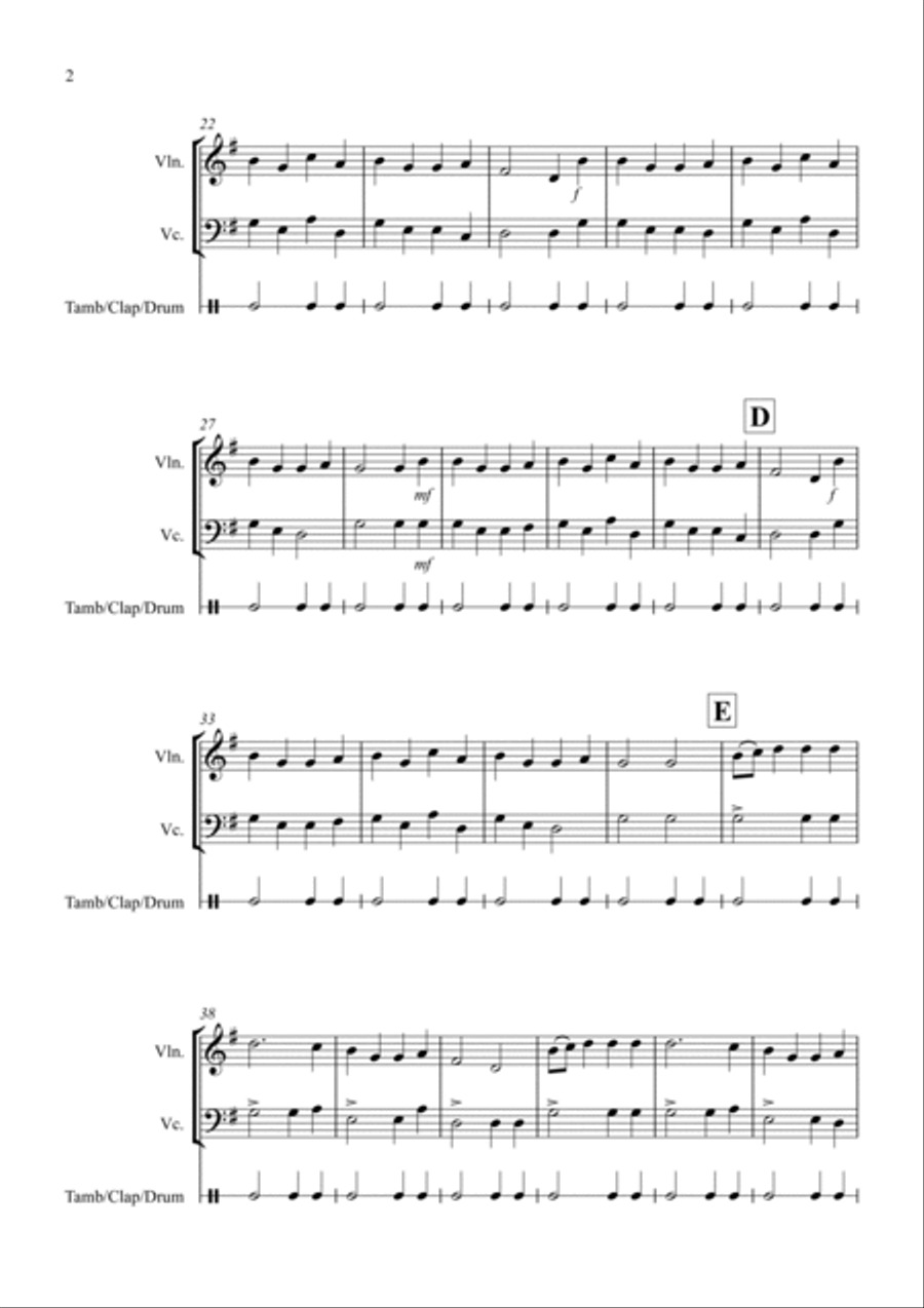 Basse Dance by Susato for Violin and Cello Duet String Duet scores gallery preview page 2