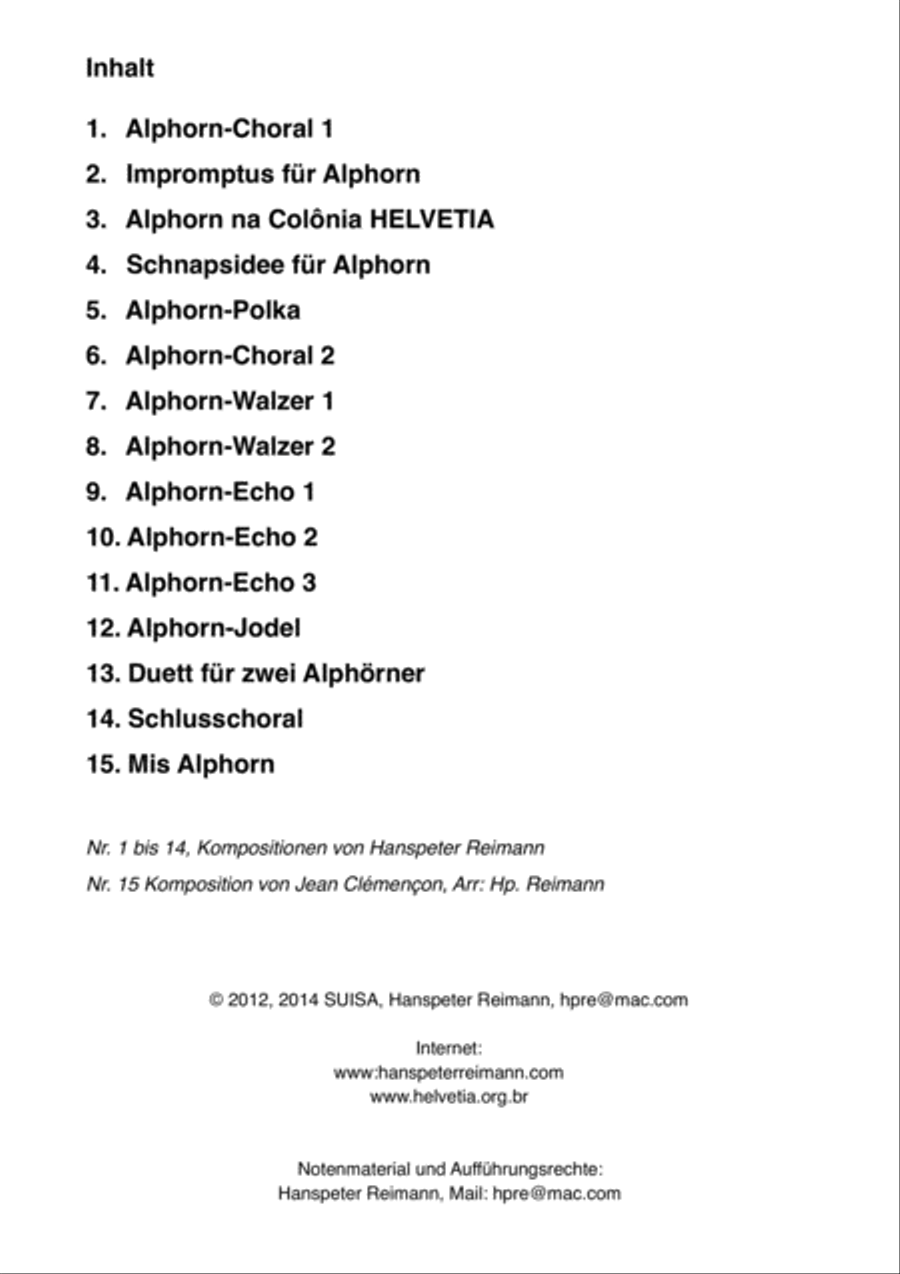 Alphorn-Stücke, Originalkompositionen Small Ensemble scores gallery preview page 2