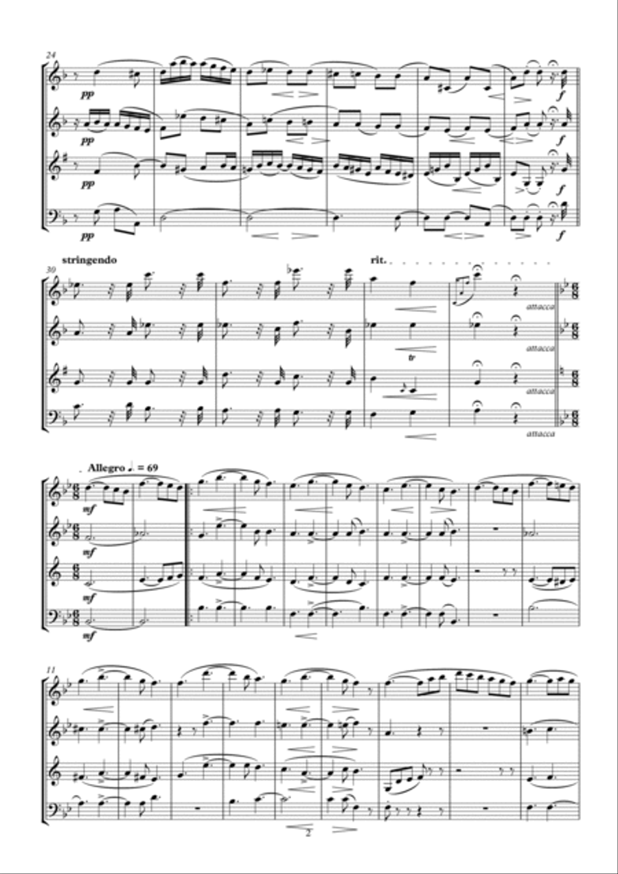 Schumann Quartet Op. 41 No. 1 arr. woodwind quartet Woodwind Quartet scores gallery preview page 2