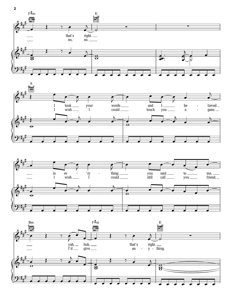 Who Knew Piano, Vocal, Guitar scores gallery preview page 2
