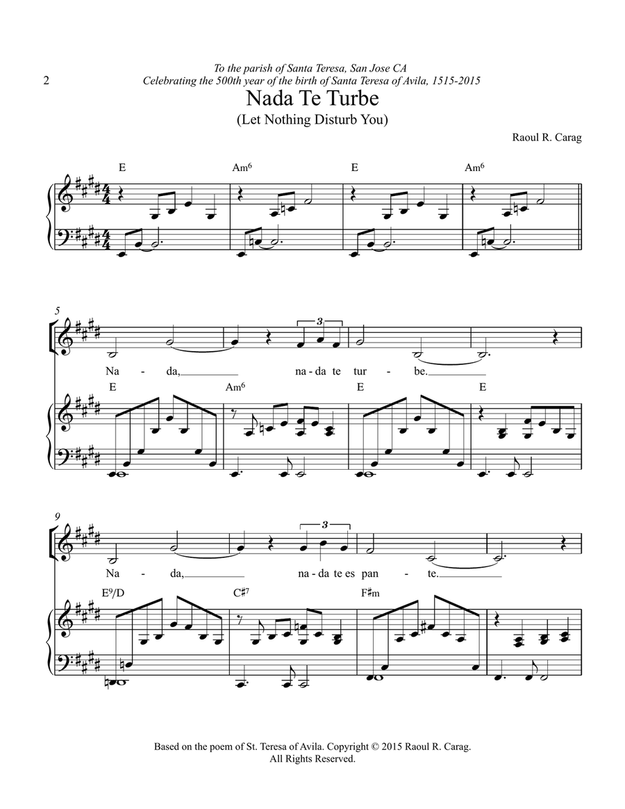Nada Te Turbe (Let Nothing Disturb You) 4-Part scores gallery preview page 2