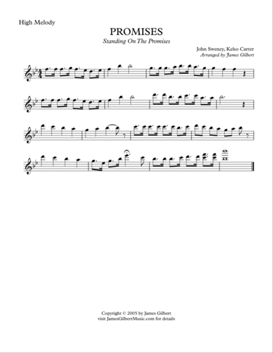 PROMISES (Standing on the Promises) Small Ensemble scores gallery preview page 5