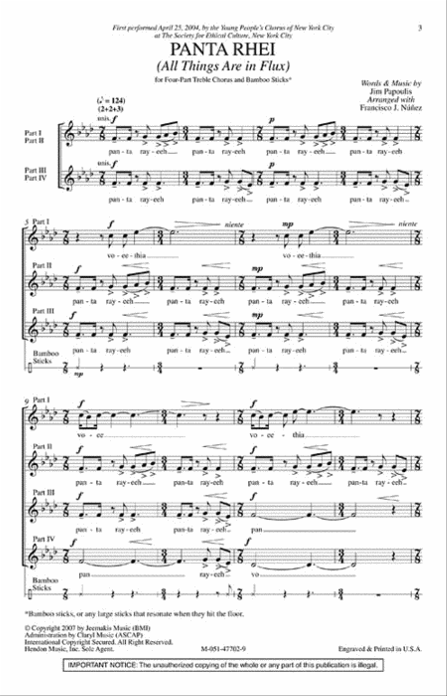 Panta Rhei (All Things Are in Flux) 4-Part scores gallery preview page 2