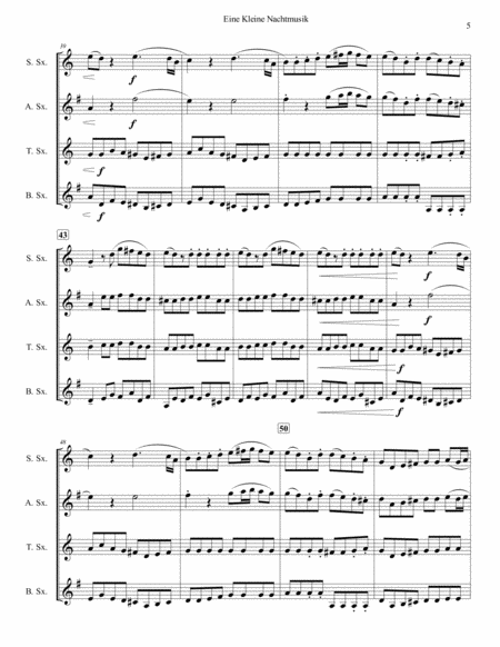 Eine Kleine Nachtmusik for Saxophone Quartet (SATB or AATB) image number null