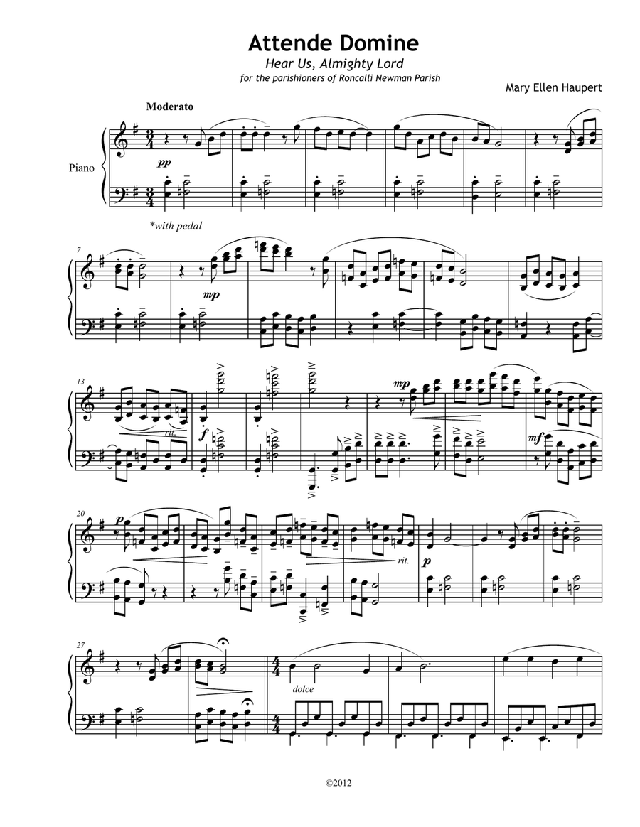 Attende, Domine Piano Solo scores gallery preview page 1