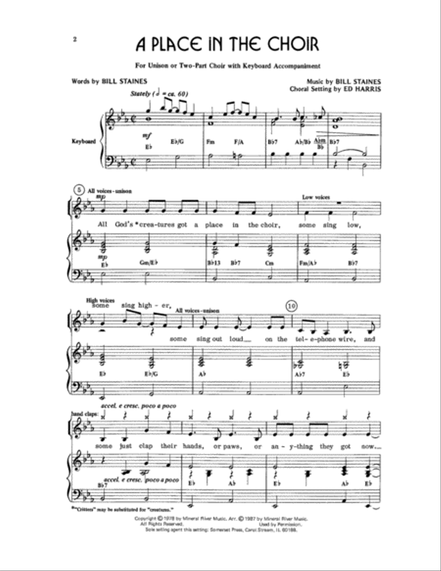 A Place in the Choir 2-Part scores gallery preview page 2