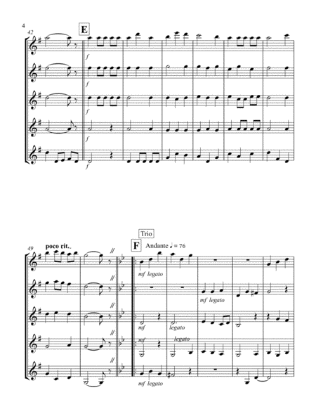 Minuet II and Trio (from "Water Music") (Trumpet Quintet)
