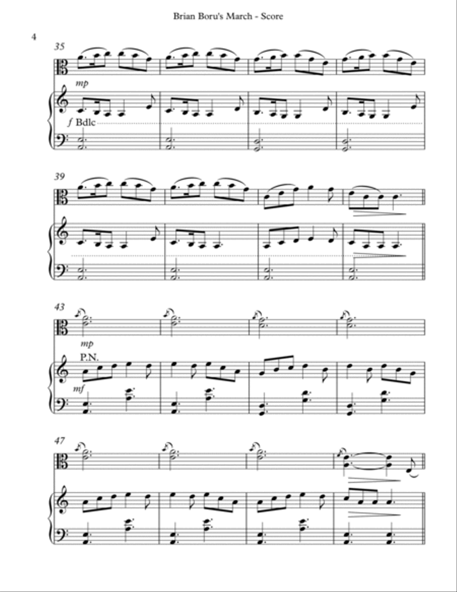 Brian Boru’s March, Duet for Viola and Harp String Duet scores gallery preview page 4